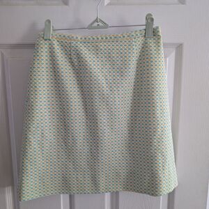 Stylish Yellow and Blue Patterned Skirt